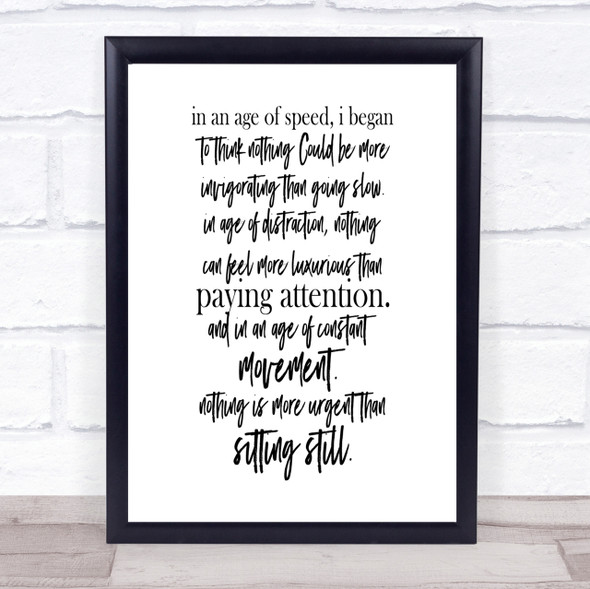 Age Of Speed Quote Print Poster Typography Word Art Picture