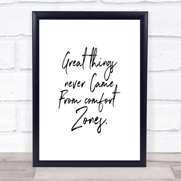 Comfort Zones Quote Print Poster Typography Word Art Picture