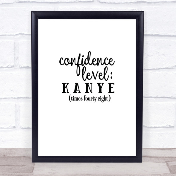 Confidence Level Quote Print Poster Typography Word Art Picture