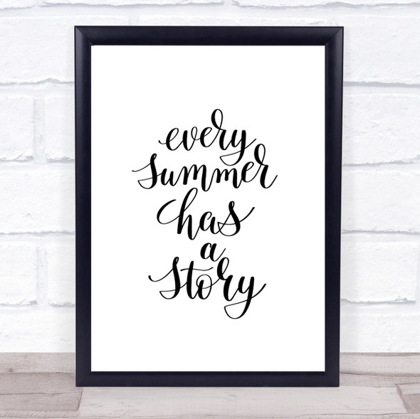 Every Summer Story Quote Print Poster Typography Word Art Picture