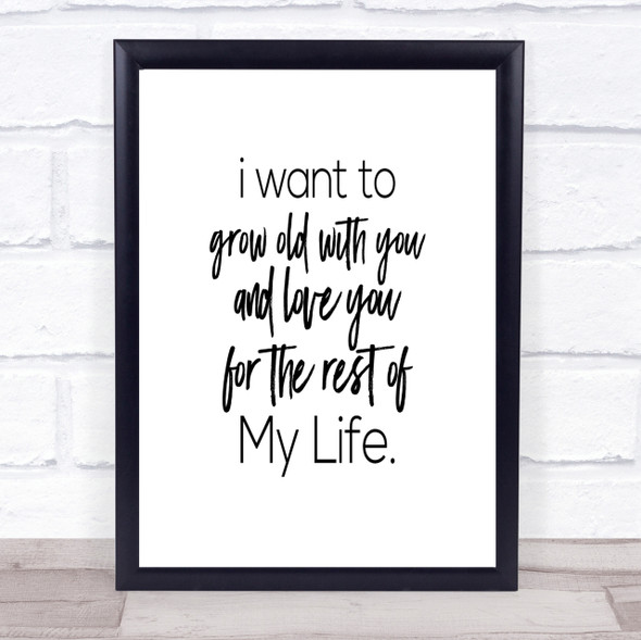 Grow Old Quote Print Poster Typography Word Art Picture
