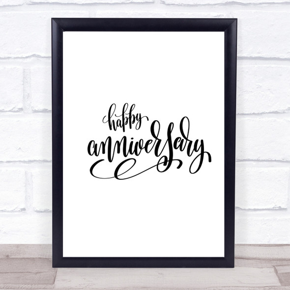 Happy Anniversary Quote Print Poster Typography Word Art Picture