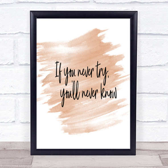 If You Never Try You'll Never Know Quote Poster Print