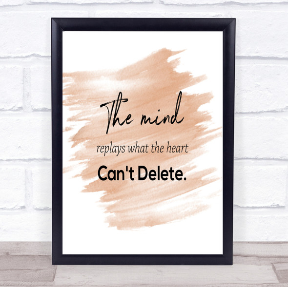Mind Replays What Heart Cant Delete Quote Poster Print
