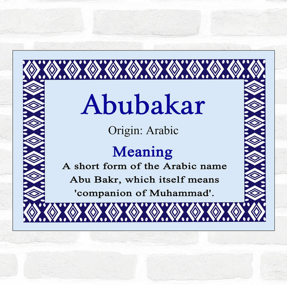 Abubakar Name Meaning Blue Certificate
