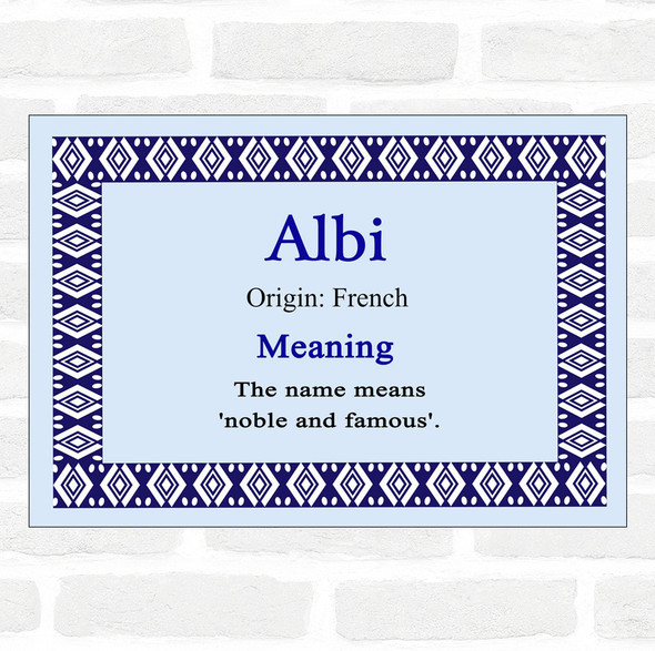 Albi Name Meaning Blue Certificate