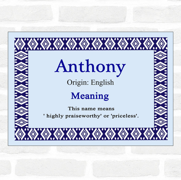 Anthony Name Meaning Blue Certificate