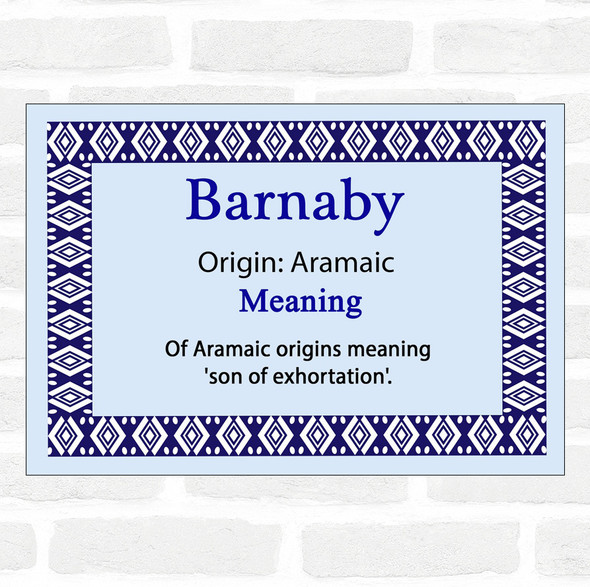 Barnaby Name Meaning Blue Certificate