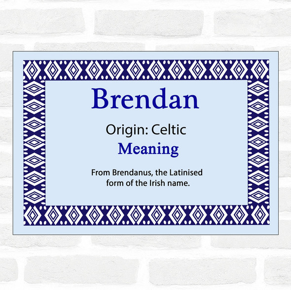 Brendan Name Meaning Blue Certificate