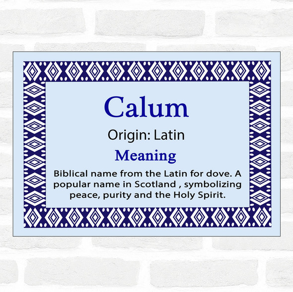Calum Name Meaning Blue Certificate