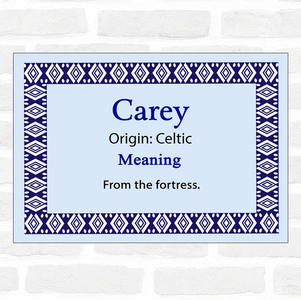 Carey Name Meaning Blue Certificate