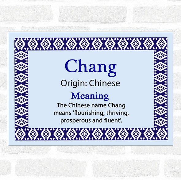 Chang Name Meaning Blue Certificate