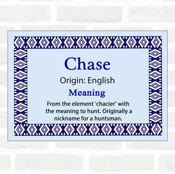 Chase Name Meaning Blue Certificate
