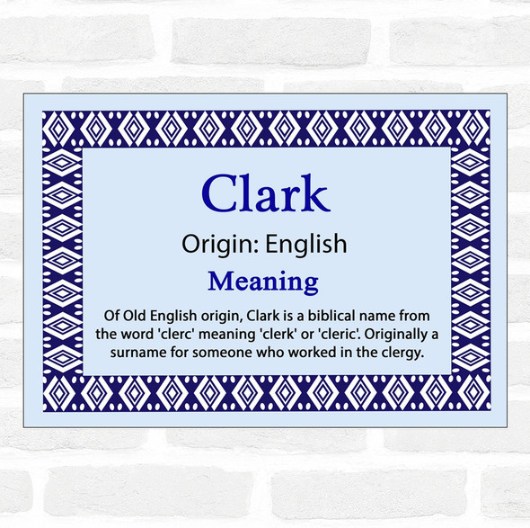 Clark Name Meaning Blue Certificate