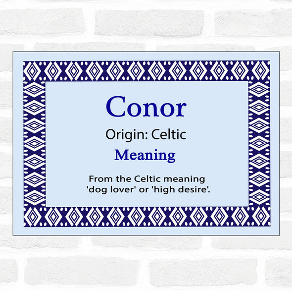 Conor Name Meaning Blue Certificate