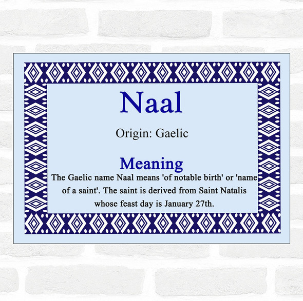 Naal Name Meaning Blue Certificate