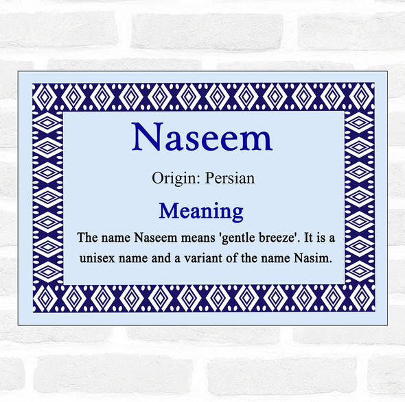 Naseem Name Meaning Blue Certificate