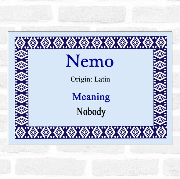 Nemo Name Meaning Blue Certificate