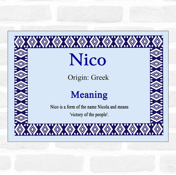 Nico Name Meaning Blue Certificate