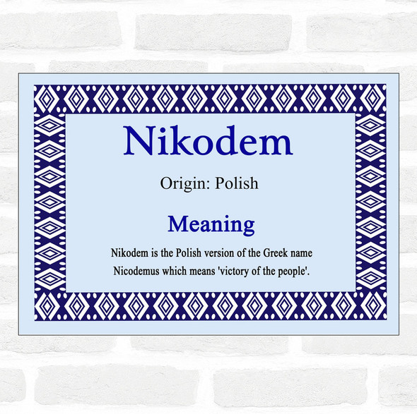 Nikodem Name Meaning Blue Certificate
