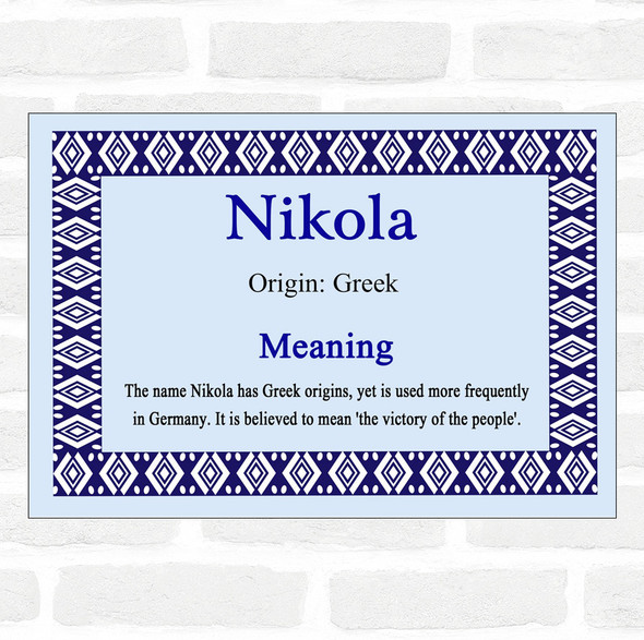 Nikola Name Meaning Blue Certificate