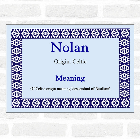 Nolan Name Meaning Blue Certificate