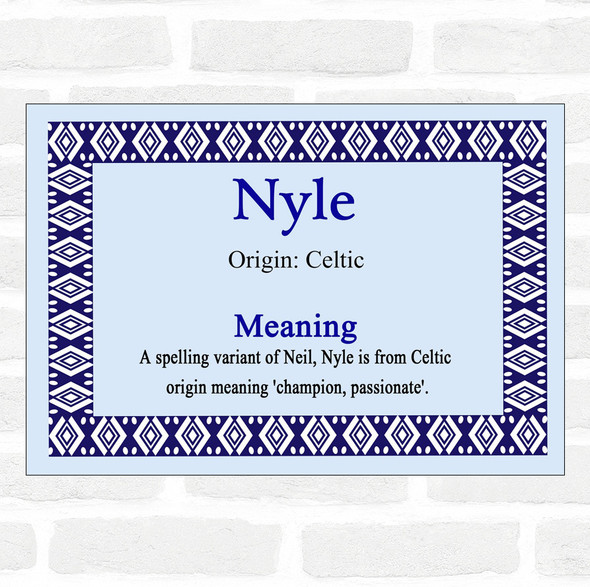 Nyle Name Meaning Blue Certificate