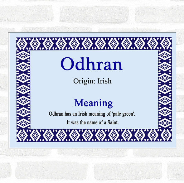 Odhran Name Meaning Blue Certificate