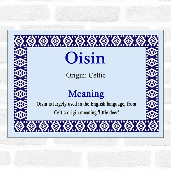 Oisin Name Meaning Blue Certificate