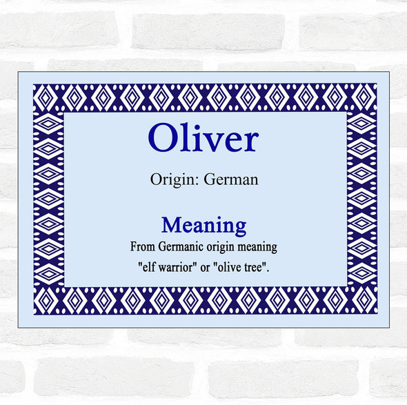 Oliver Name Meaning Blue Certificate