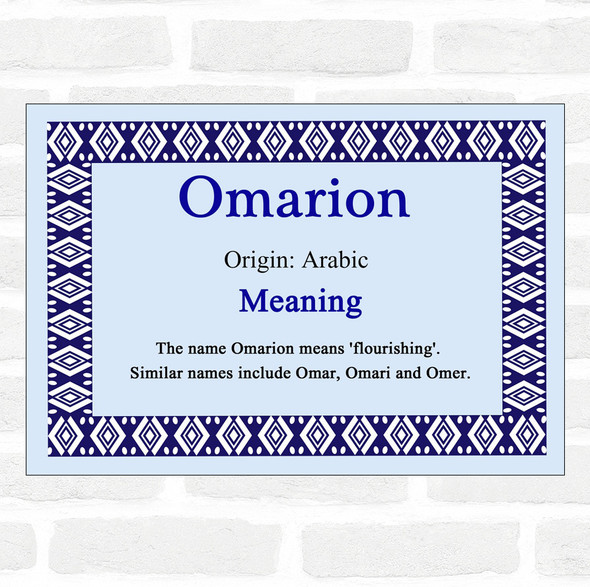 Omarion Name Meaning Blue Certificate
