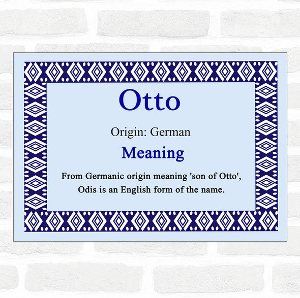 Otto Name Meaning Blue Certificate
