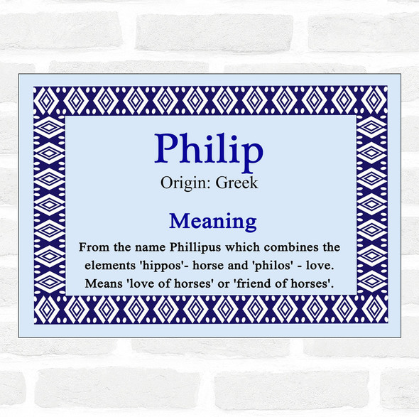 Philip Name Meaning Blue Certificate