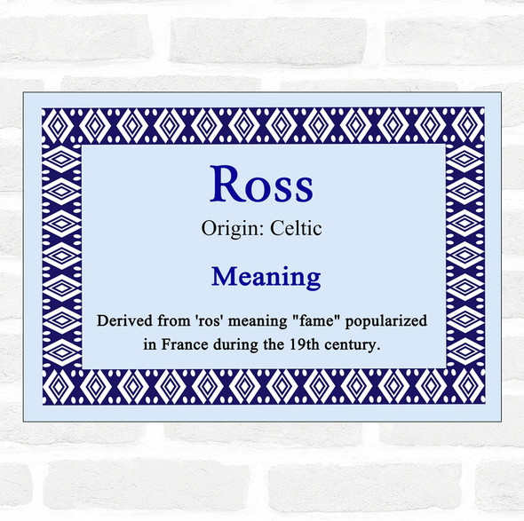 Ross Name Meaning Blue Certificate