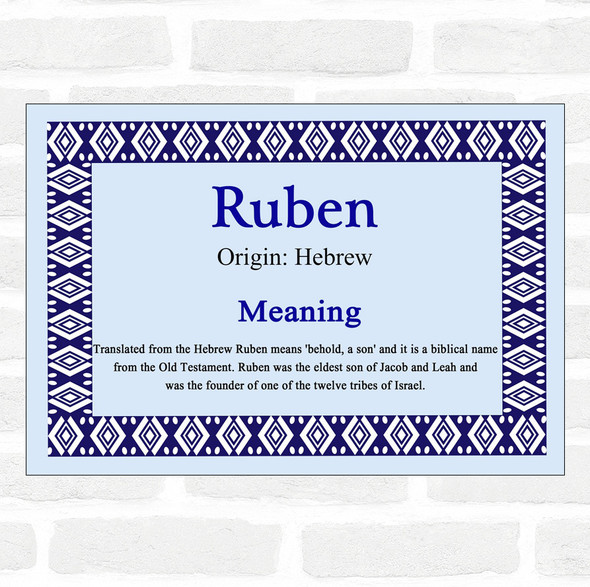 Ruben Name Meaning Blue Certificate