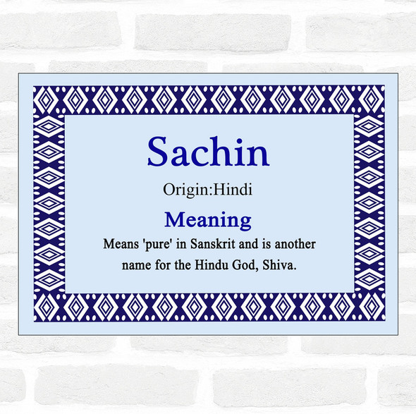 Sachin Name Meaning Blue Certificate