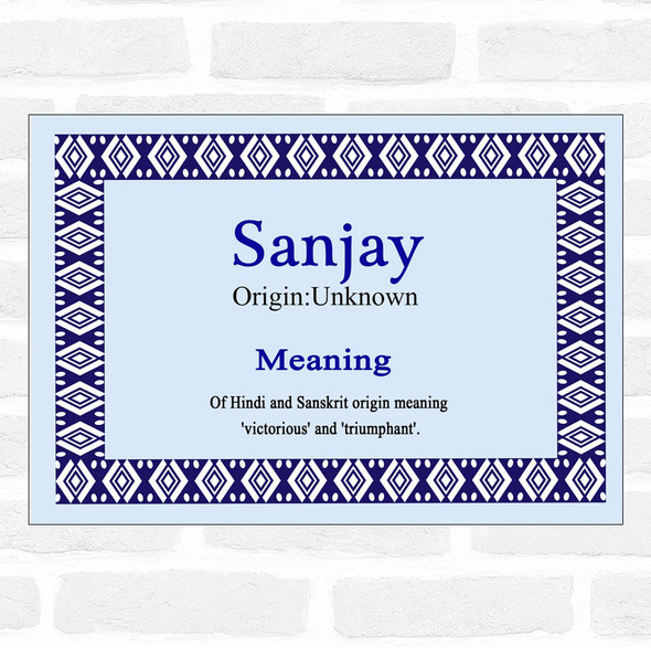Sanjay Name Meaning Blue Certificate
