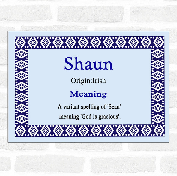 Shaun Name Meaning Blue Certificate