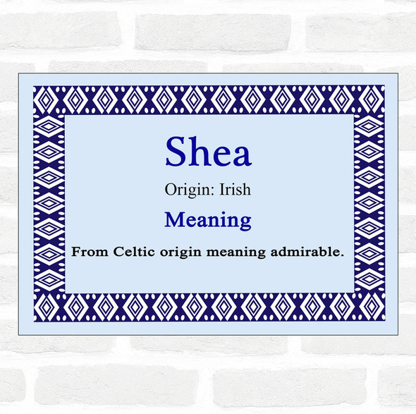 Shea Name Meaning Blue Certificate