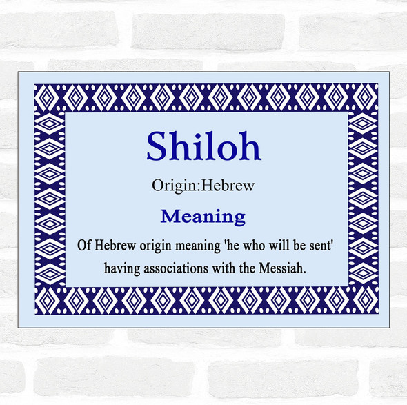 Shiloh Name Meaning Blue Certificate