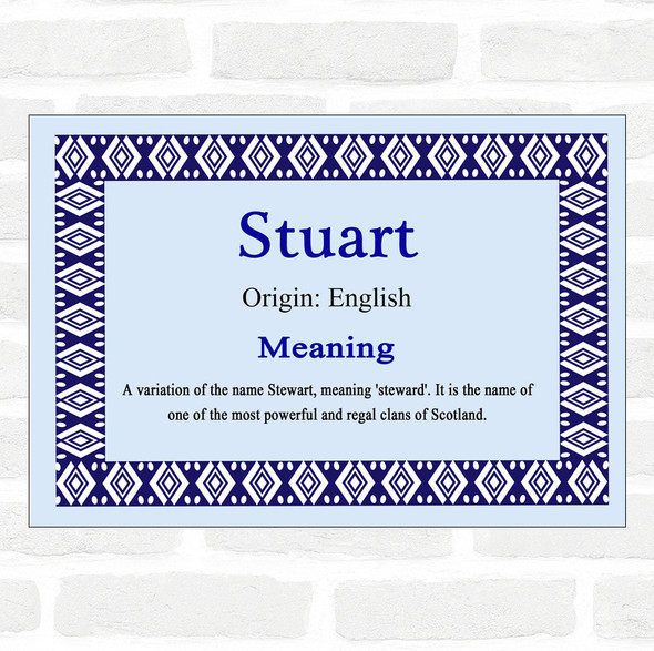 Stuart Name Meaning Blue Certificate