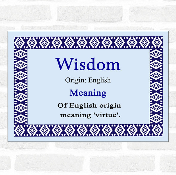 Wisdom Name Meaning Blue Certificate