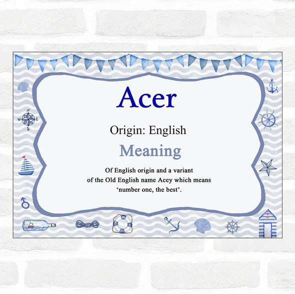 Acer Name Meaning Nautical Certificate