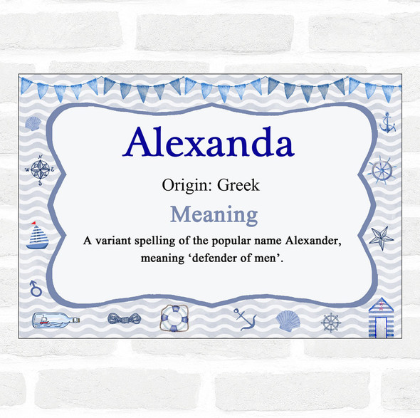 Alexanda Name Meaning Nautical Certificate