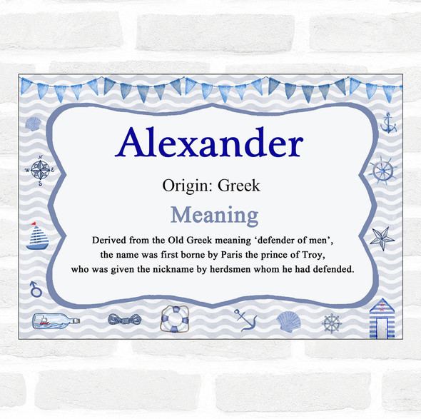 Alexander Name Meaning Nautical Certificate