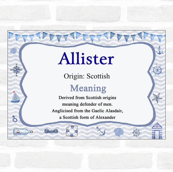 Allister Name Meaning Nautical Certificate