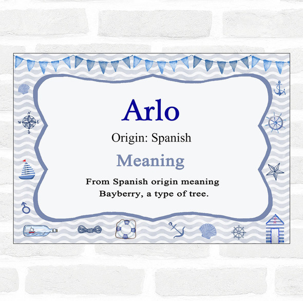 Arlo Name Meaning Nautical Certificate