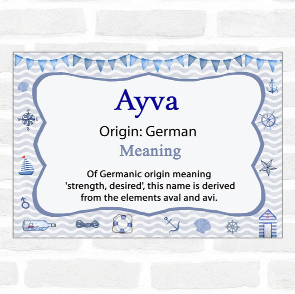 Ayva Name Meaning Nautical Certificate