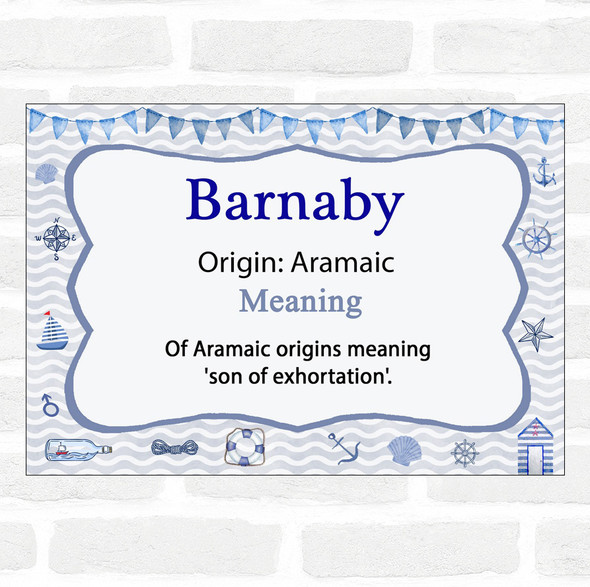 Barnaby Name Meaning Nautical Certificate