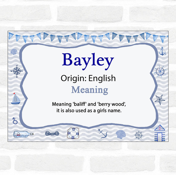 Bayley Name Meaning Nautical Certificate